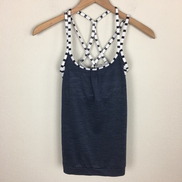 Athleta Navy  Energize Tank With Stripe Bra XXS - Picture 2 of 7